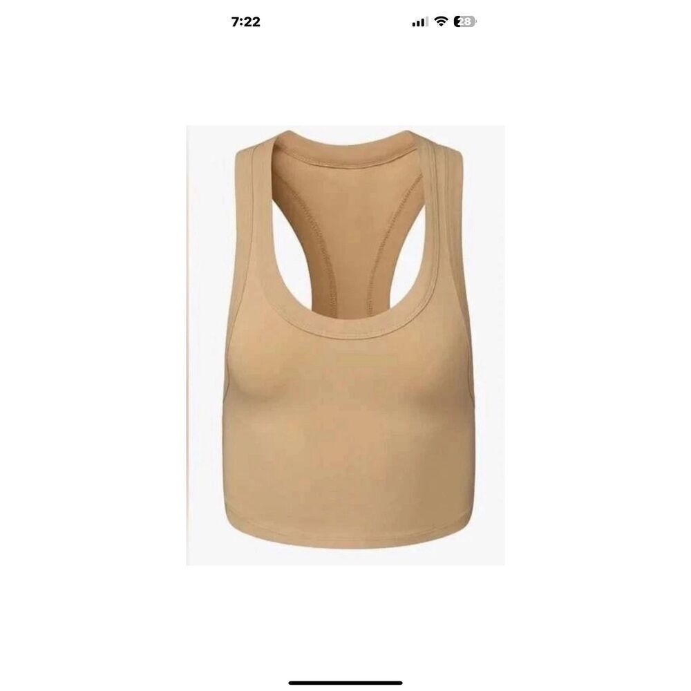 NWT WeWoreWhat beige cropped scoop tank  Size S